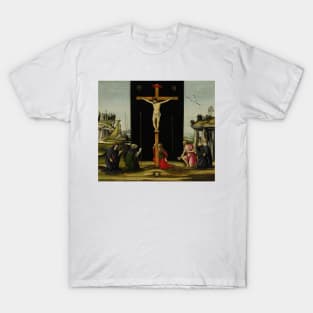 Christ on the Cross adored by Saints Monica, Augustine, Mary Magdalen, Jerome and Bridget of Sweden by Sandro Botticelli T-Shirt